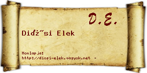 Diósi Elek névjegykártya
